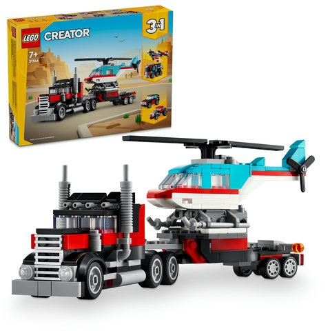 משאית שטוחה עם מסוק 31146 LEGO Creator 3 in 1